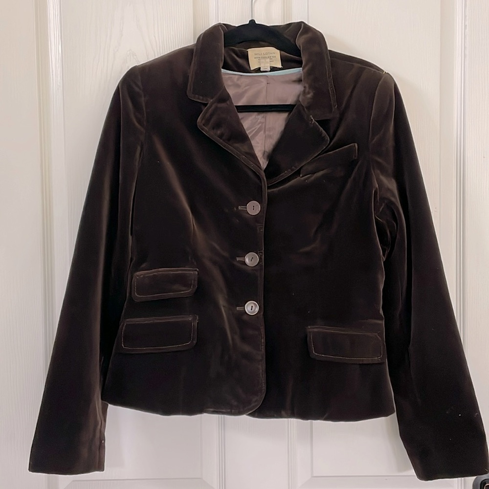 Nili Lotan Dark Brown Velvet Blazer